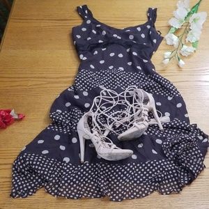 I.N.C Brown Polk-a-Dot Dress